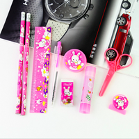 Ensemble de Papeterie de Dessins Animés Pas Cher en Gros, Kit Scolaire Multifonction pour Enfants, Fournitures Scolaires Kawaii pour la Rentrée
