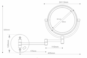 Kép Đu Cánh Tay Có Thể Gập Lại Phòng Tắm Tường Lõm Fogless Tắm Gương với Đèn - Product Image 4