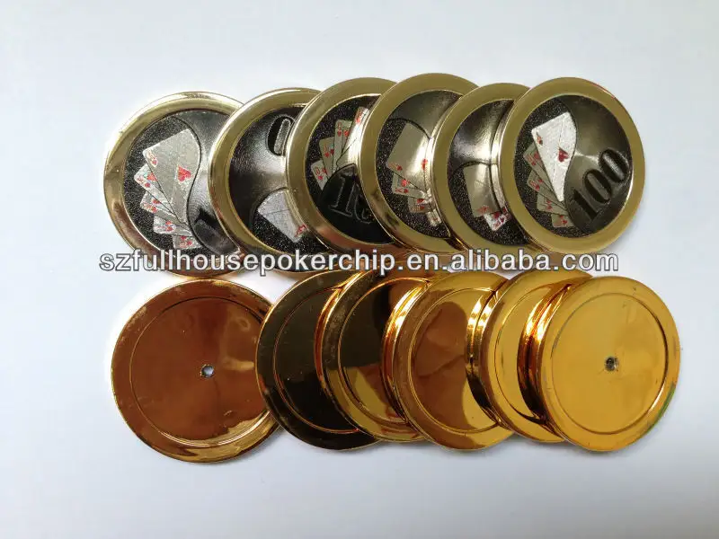 Chapeamento metal poker chip (cor de ouro ou prata)