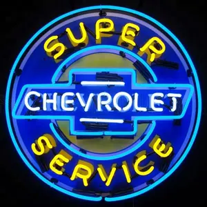 Fabricante de la marca Shanghai antuo Neon Custom Car Garage Chevrolet Neon sign montaje en pared Chevy Glass Neon light