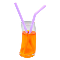 Paille en Silicone colorée réutilisable Portable de qualité alimentaire LFGB