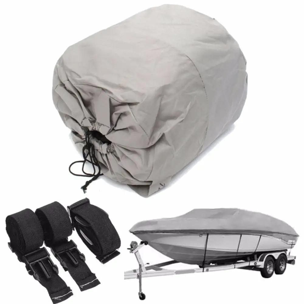 Couverture de bateau 600D Heavy Duty 600D Polyester Oxford Professional Bass Runabout Boat Cover Marine, Durable et TearProof