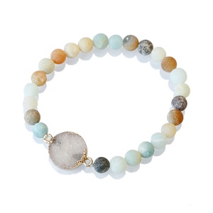 <span class=keywords><strong>Bracelet</strong></span> de perles en pierre naturelle, Bracelets avec pendentif en cristal, en pierre d'améthyste, <span class=keywords><strong>Bracelet</strong></span> à perles rondes, pour femmes et filles - Product Image 2