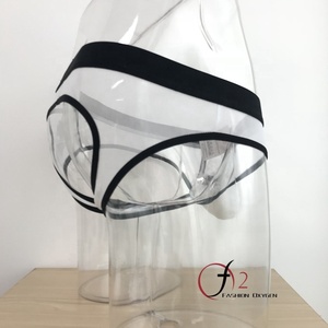<span class=keywords><strong>Slip</strong></span> Sexy Senza Schienale per <span class=keywords><strong>Uomo</strong></span>, Intimo <span class=keywords><strong>Trasparente</strong></span> Bianco in Morbida Garza per Uomini Sensuali - Product Image 2
