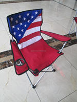 Chaise de camping pliante à drapeau personnalisé avec porte-gobelet et sac de transport, chaise d'extérieur portable pour événements/camping/sport