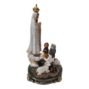 Virgen maría de fátima con Pastores de nuestra señora de la pintado a mano estatua religiosa - Product Image 4