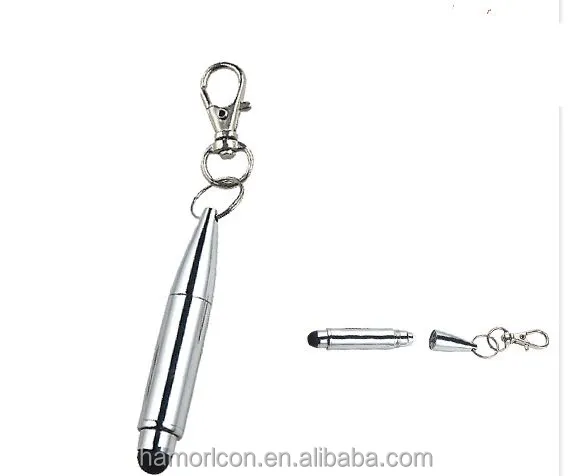 mini touch stylus pen with keyring keychain for smartphone