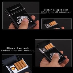 de venta caliente 2 en 1 de aleación de aluminio usb acusado cigarrillo caso encendedor personalizado encendedor para hombre - Product Image 4