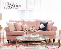 Hochwertige zu Hause gebrauchte Wohnzimmer rosa Samt Hochzeit Chesterfield Couch