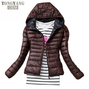 TONGYANG autunno inverno <span class=keywords><strong>donna</strong></span> giacca Basic cappotto femminile sottile con cappuccio giacche nere Casual - Product Image 4