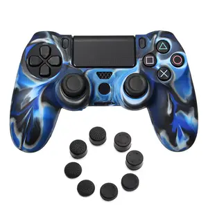 Soft Silicone Rubber Skin Case Cover Flexible Protective Skin For Playstation 4 For PS4 For Dualshock 4 with buttons