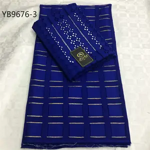 China supplier Royal blue french lace fabric 3yards+2yards total is 5 yards swiss voile lace for lady