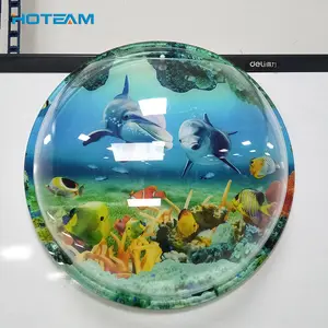 ウォールマウント小さな丸いアクリルプラスチック水槽水族館 - Product Image 1