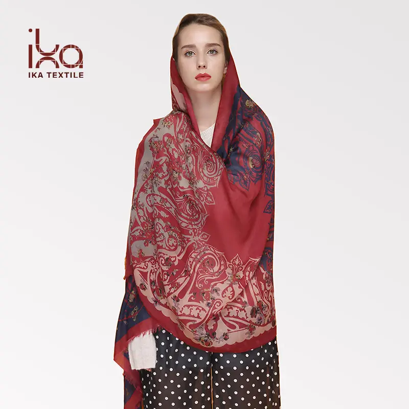 Top Quality Printed Long Size Shawl and Scarf for Women