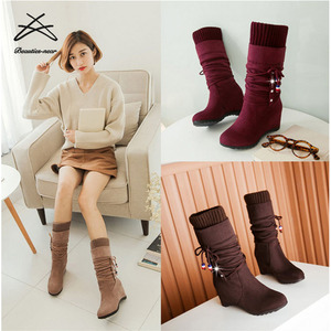Nuovi Stivali da <span class=keywords><strong>Donna</strong></span> alla Moda Autunno Inverno con Zeppa Media, Stivali da <span class=keywords><strong>Equitazione</strong></span> per <span class=keywords><strong>Donna</strong></span> - Product Image 3