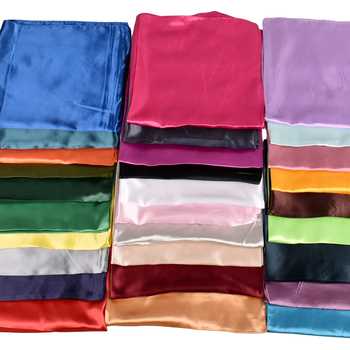 Écharpe carrée monochrome en satin, petite écharpe de couleur unie, 29 couleurs en option, 60x60, vente en gros, usine yiwu