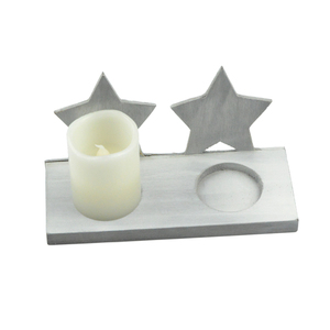 Elemento decorativo con <span class=keywords><strong>stampa</strong></span> <span class=keywords><strong>personalizzata</strong></span> portacandele in <span class=keywords><strong>legno</strong></span> Color argento - Product Image 5