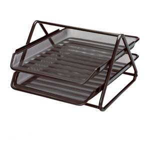 Tập tin văn phòng sắp xếp trên bàn lưới kim loại <span class=keywords><strong>2</strong></span> <span class=keywords><strong>tier</strong></span> khay tài liệu - Product Image 1