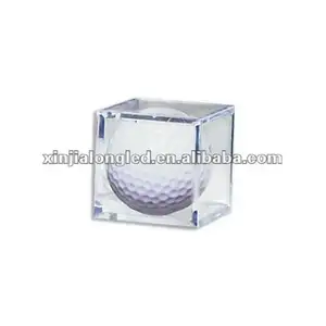 Acryl Sport ball Vitrinen mit schwarzer Acryl basis Acryl Sport ball halter Golfball Vitrine Würfel