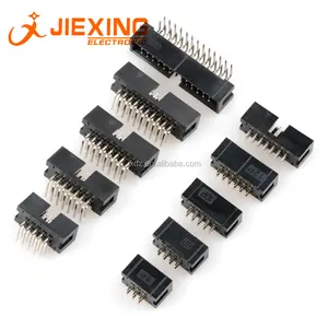 DC3 IDC Connector Male Header For Ribbon Cable 6/8/10/14/16/20/26/30-40/64P 2.54MM Gold Plated Straight pin / Bent pin