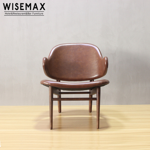 Wisemax furniturescandinavian giải trí hiện đại ăn uống ghế IB kofod larsen ghế bằng gỗ phòng chờ ghế da ghế rắn gỗ chân - Product Image 4