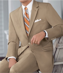 Costumes d'affaires classiques anti-rides Steve & James pour hommes en tissu laine/polyester, col cranté, fermeture simple boutonnage - Product Image 4