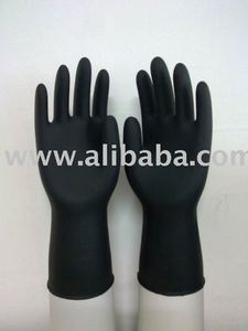 Gants industriels en caoutchouc noir 330 mm, épaisseur moyenne, adhérence diamantée, non stériles, pour usage domestique - Product Image 2