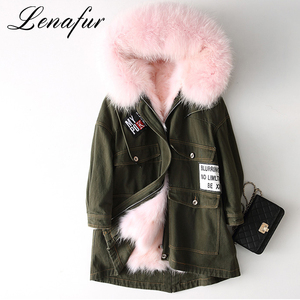 2018 moda joven Venta caliente Morden <span class=keywords><strong>wathet</strong></span> Cuello de piel parkas piel de las mujeres parkas - Product Image 5