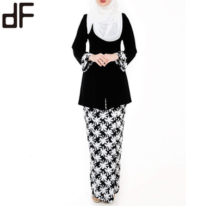 Kebaya-ropa personalizada de Muslimah para mujer, ropa islámica a la moda, con estampado Floral de Malasia, satén de poliéster, servicio OEM para adultos - Product Image 2