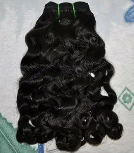 Factory price 100% raw unprocessed double drawn bouncy curls virgin peruvian curly hair extensions