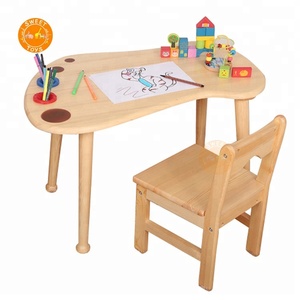 Set <span class=keywords><strong>Tavolo</strong></span> e <span class=keywords><strong>Sedia</strong></span> da Disegno in Legno Massello per Bambini - Product Image 1
