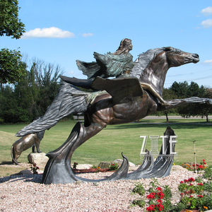 Gran Estatua <span class=keywords><strong>de</strong></span> Caballo <span class=keywords><strong>Pegaso</strong></span> Volador <span class=keywords><strong>de</strong></span> Bronce y Cobre para Decoración <span class=keywords><strong>de</strong></span> Jardines y Ciudades - Product Image 5