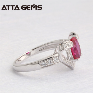 Đám Cưới Tạo Ra Ruby Nhẫn Người Phụ Nữ Hình Trái Tim Mariage Bague Femme Argent 925 Nhẫn Bague Rubis - Product Image 4