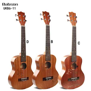 2023 venda quente crianças 21 23 26 polegada personalizado sapele corpo fosco acabamento ukulele elétrico com ukulele padrão dos desenhos animados para crianças