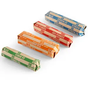 L sevdim çeşitli boyutları Kraft kağıt düz para sarma makineleri kağıt tüpleri-100 çeyrek, 50 Pennies, 50 nikel ve 50 Dimes