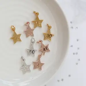Inspire roestvrij stalen sieraden Gepersonaliseerde Star Charm met Nummer custom elke vormige hangers sieraden accessoires