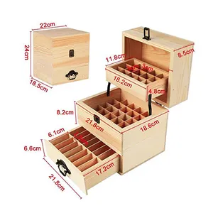 Wooden box for storage essential oils