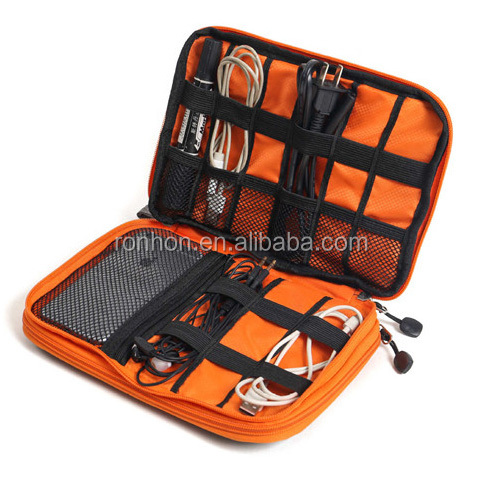 Universal Padded Portable Travel Electronic Case USB Cable Power Cord Battery Organizer Charger Mobile Disk Zipper Casual