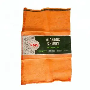 Orange Farbe Obst Brennholz Zwiebel Raschel Mesh Bag zum Verpacken von Kartoffeln