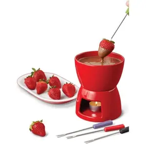 Tự Làm Thụy Sĩ Màu Đỏ Mini Nhỏ Giá Rẻ Gốm Pho Mát Fondue Với Nến