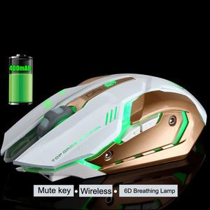 Phong cách mới không dây im lặng LED Backlit USB quang học Ergonomic Chuột chơi game - Product Image 3