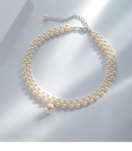 Couleur blanche d'eau douce perle collier ras du cou pour les femmes - Product Image 5