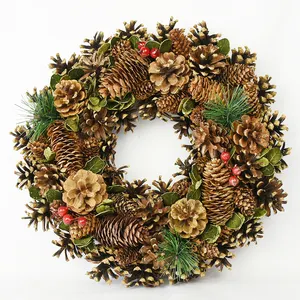 BSCI craft indoor Christmas festival decoration natural material round wreath