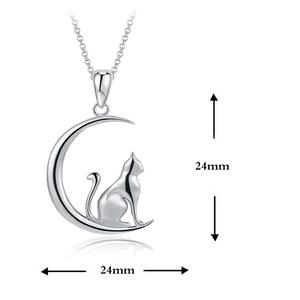 925 gioielli in <span class=keywords><strong>argento</strong></span> sterling gatto <span class=keywords><strong>collana</strong></span> della <span class=keywords><strong>luna</strong></span> per le donne - Product Image 2