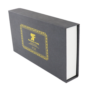 Venta caliente ecológico cuadrado partido 120g negro con textura papel de regalo caja de embalaje - Product Image 4