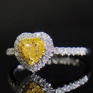 Cincin Tunangan Desainer Emas Putih Berlian Putih Potongan Hati Alami Asli Bersertifikat Gratis Pengiriman - Product Image 4