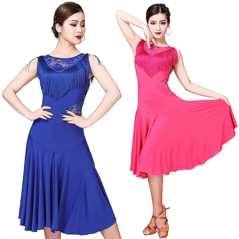 Chất Lượng Cao Khiêu Vũ Latin Cạnh Tranh Dress Tango Dresses Phụ Nữ Bữa Tiệc Khiêu Vũ Hiển Thị Trang Phục Ren Fringe Trang Trí