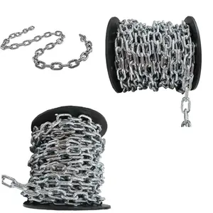 AISI Stainless Steel 304 316 Welded G30 Galvanized DIN5685A Short Steel Link Chain NO Burr For Decor Lifting