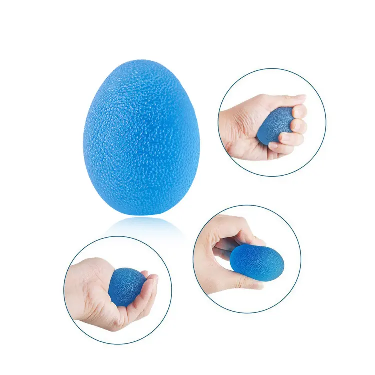 Terapia de ejercicio de masaje de mano huevo forma gel estrés mano agarre bola