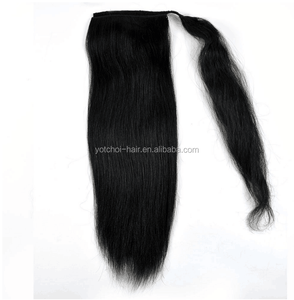 Profesional excelente calidad brasileña rizada afro rizado del pelo recto cola de caballo con cordón de te negro de las mujeres - Product Image 2